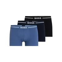 3-Pack Logo-Waistband Stretch-Cotton Trunks