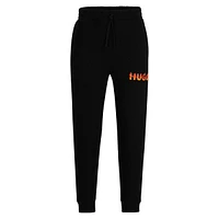 Cotton-Terry Tracksuit Pants With Puffed Flame Logo