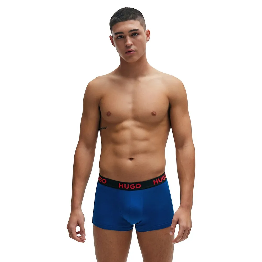 3-Pack Of Logo-Waistband Trunks Stretch Jersey