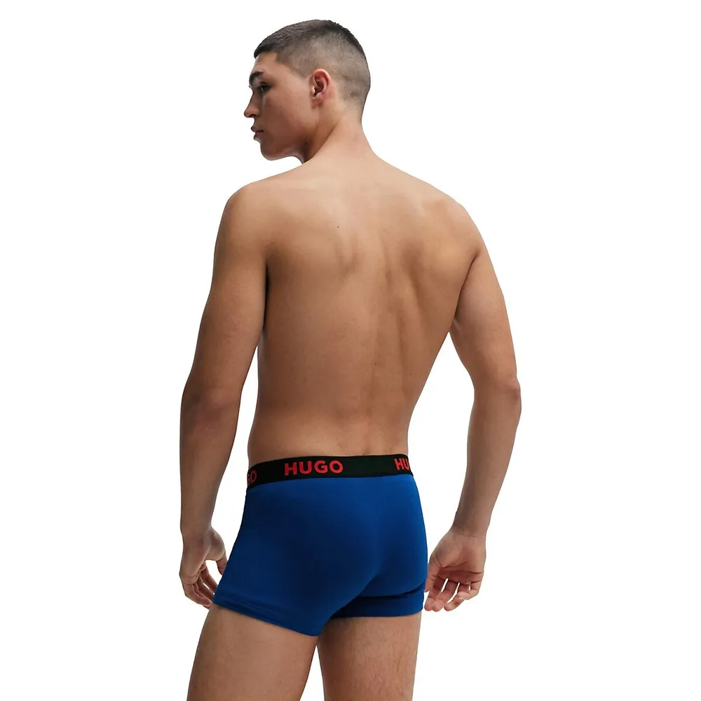 3-Pack Of Logo-Waistband Trunks Stretch Jersey