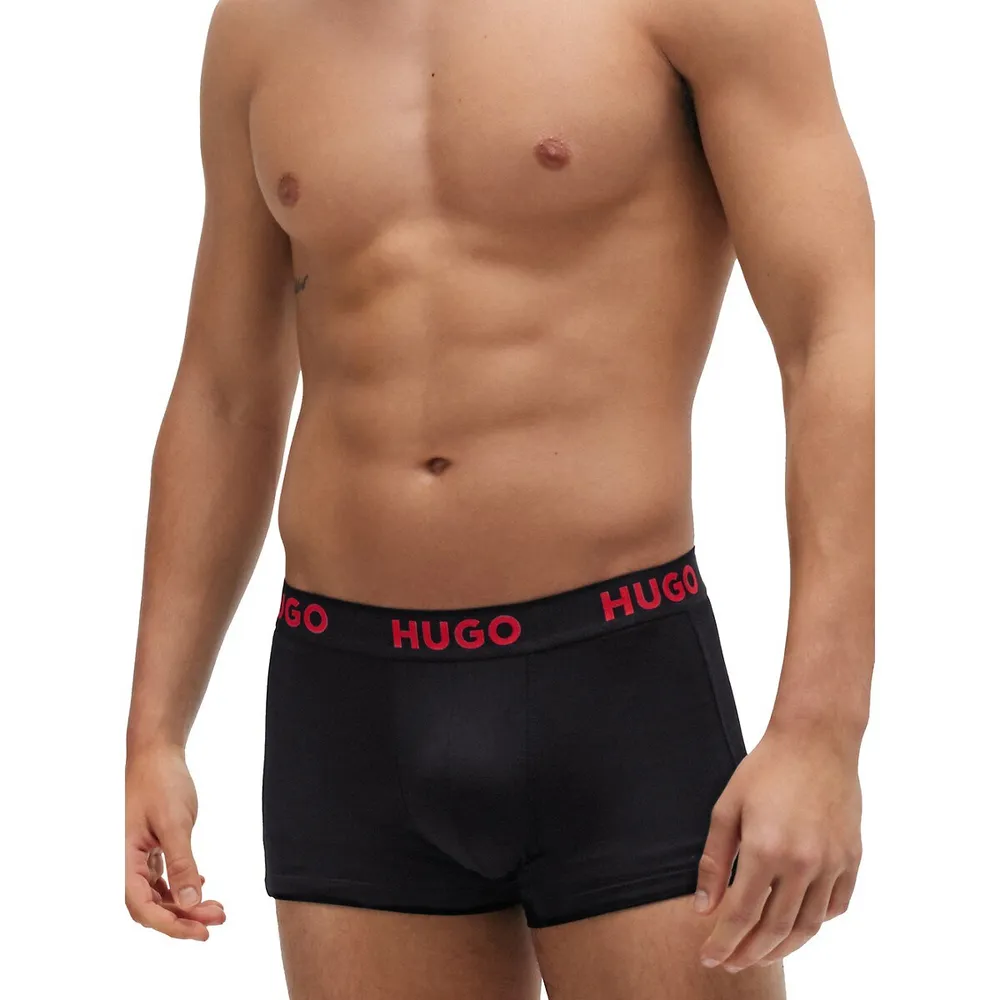 3-Pack Of Logo-Waistband Trunks Stretch Jersey