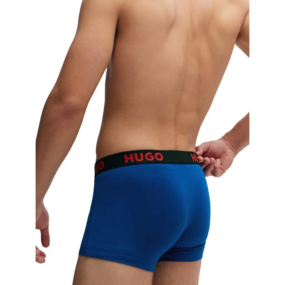 3-Pack Of Logo-Waistband Trunks Stretch Jersey