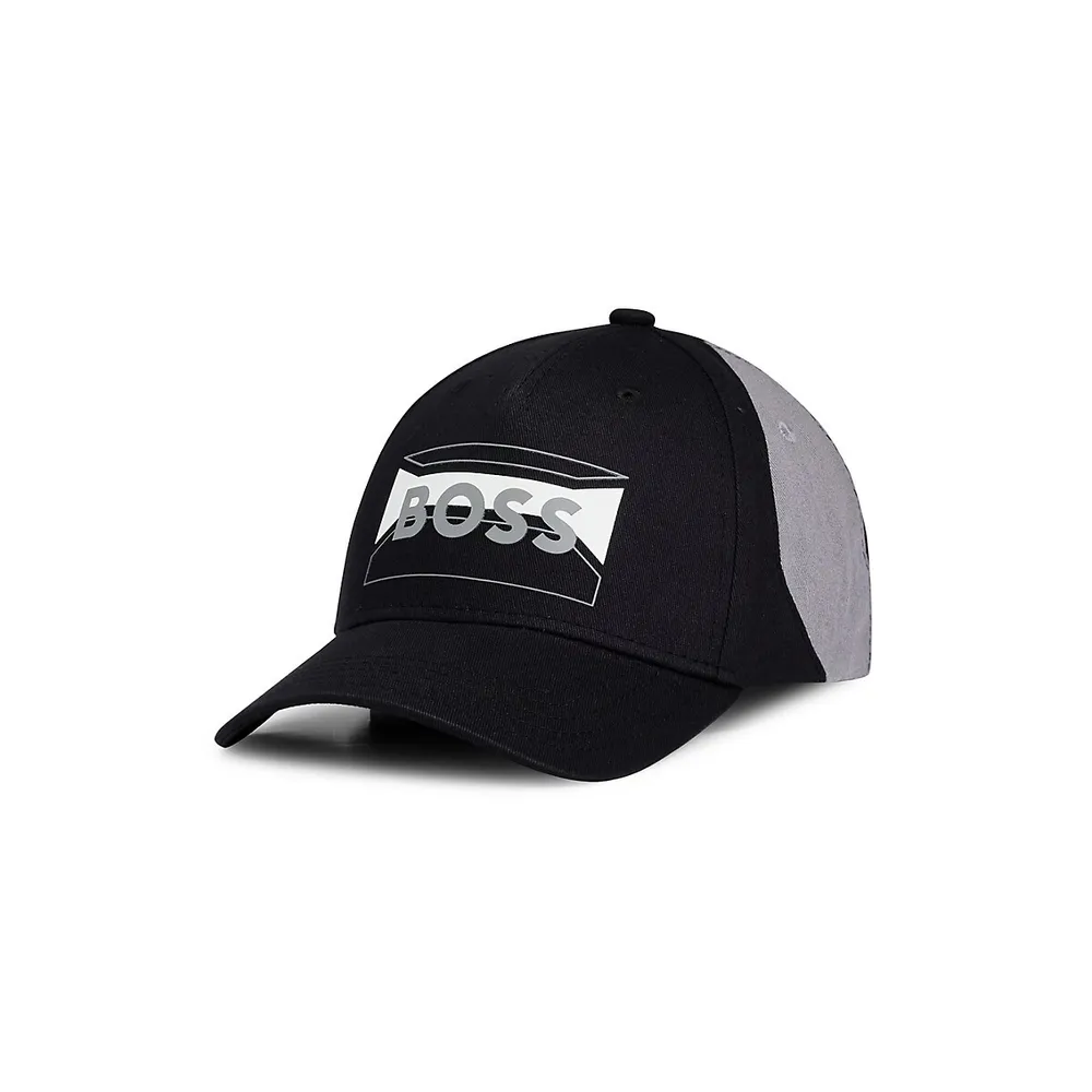 BOSS - Cotton-twill cap with contrasting seasonal logo