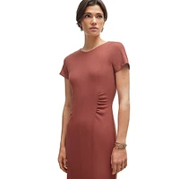 Ruched Midi Sheath Dress