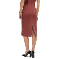 Ruched Midi Sheath Dress