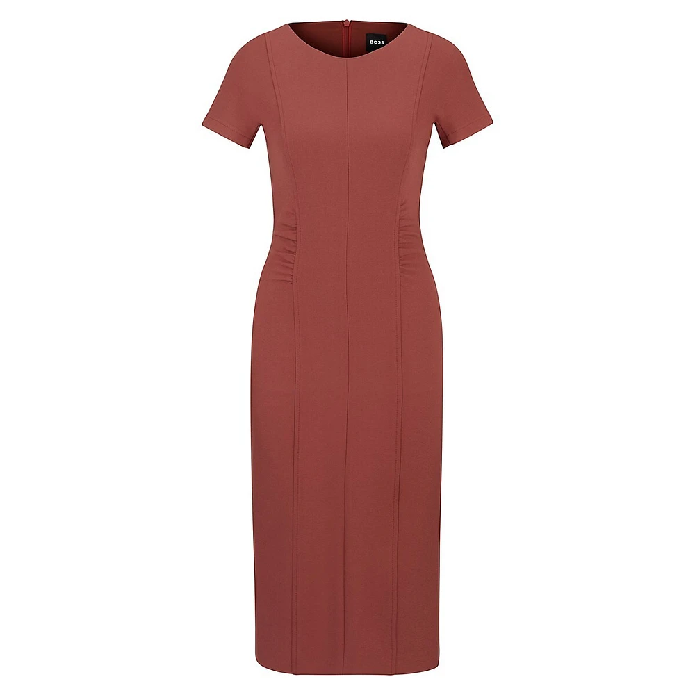 Ruched Midi Sheath Dress