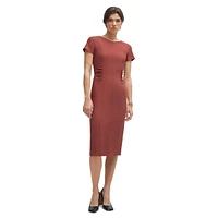 Ruched Midi Sheath Dress