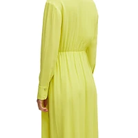 Surplice Wrap-Front Midi Dress