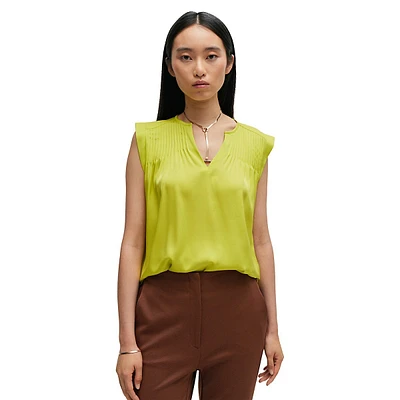 Relaxed-Fit Stretch Silk-Blend Sleeveless Blouse