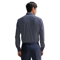 Printed Slim-Fit Dress Shirt Performance-Stretch Fabric