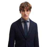 Slim-Fit Micro-Pattern Stretch Blazer