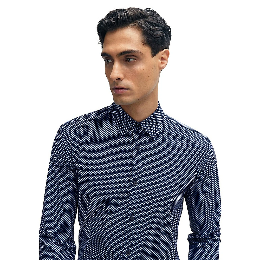 Slim-Fit Performance-Stretch Printed Shirt