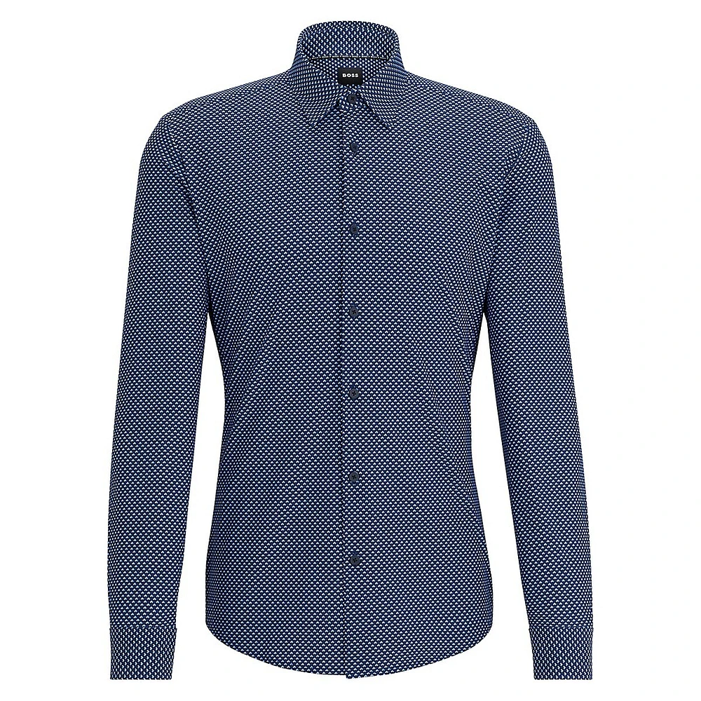 Slim-Fit Performance-Stretch Printed Shirt