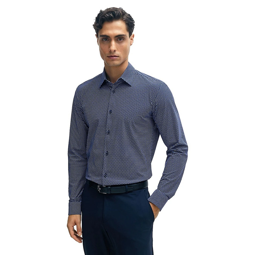 Slim-Fit Performance-Stretch Printed Shirt