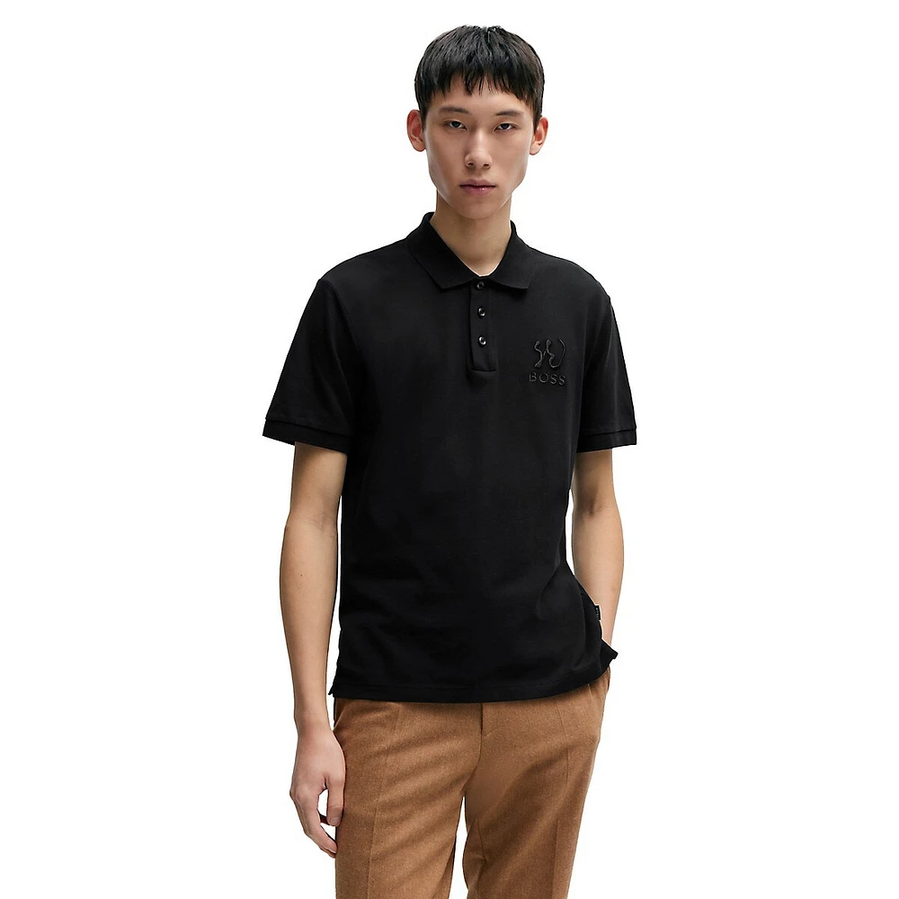 Special Artwork Mercerized-Cotton Polo Shirt