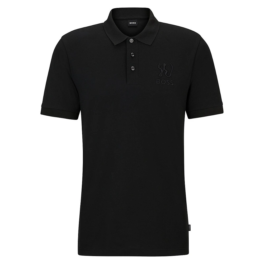 Special Artwork Mercerized-Cotton Polo Shirt