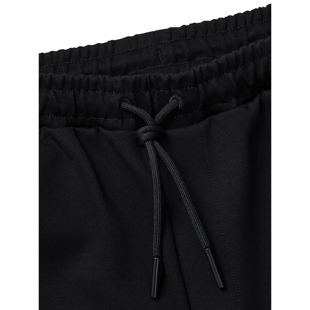 Drawstring Logo Zip-Pocket Shorts