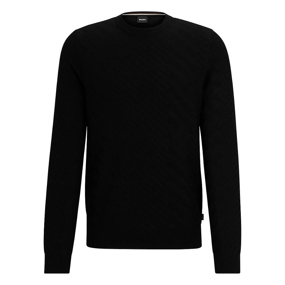 Wool-Blend Graphic-Jacquard Sweater