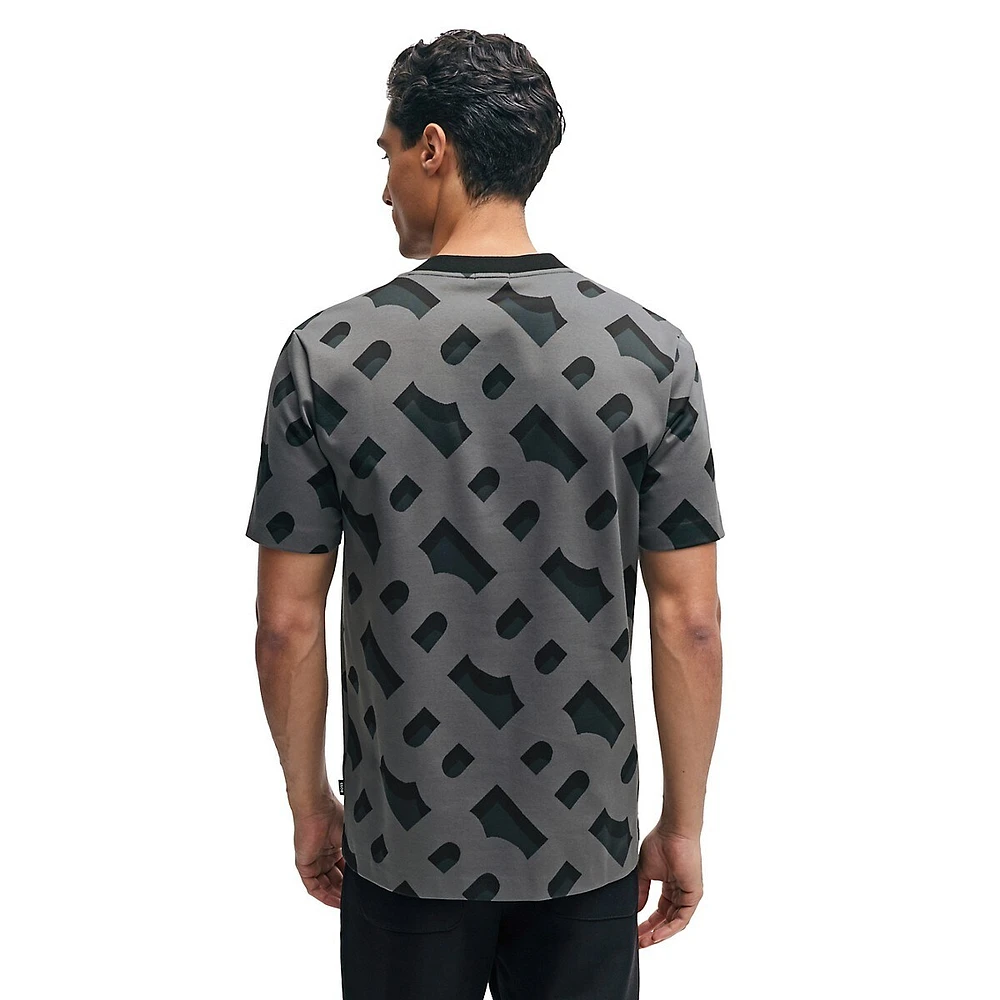 Signature-Print Jacquard T-Shirt