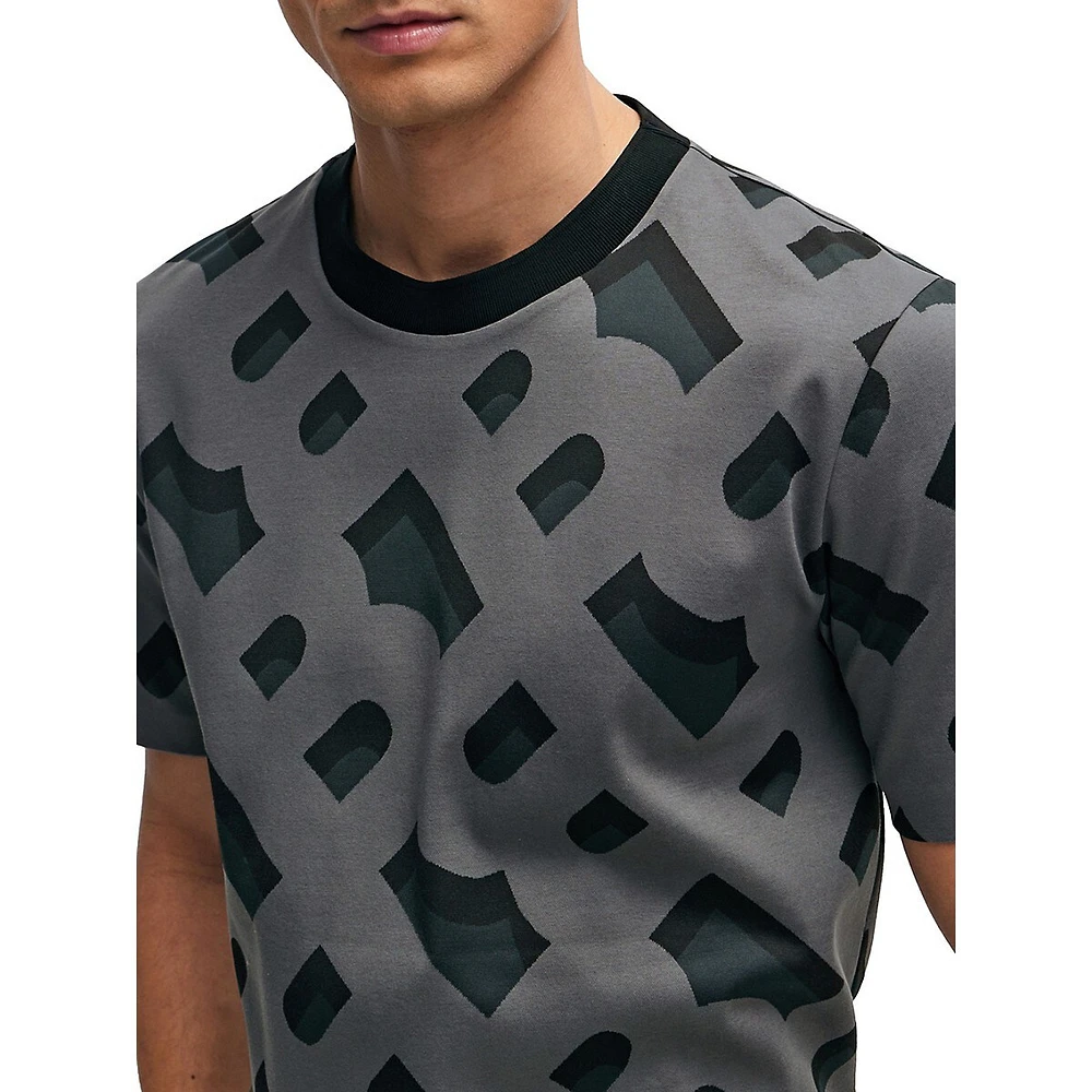 Signature-Print Jacquard T-Shirt