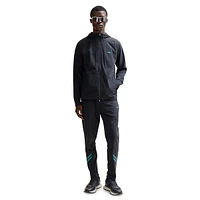 Reflective-Trim Hooded Nylon Zip Jacket