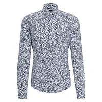 Slim-Fit Printed Performance-Stretch Shirt