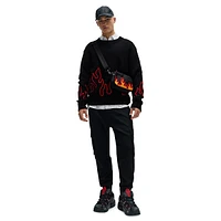 Relaxed-Fit Flame-Jacquard Sweater