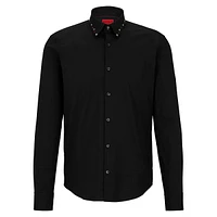 Slim-Fit Stretch Studded-Collar Shirt