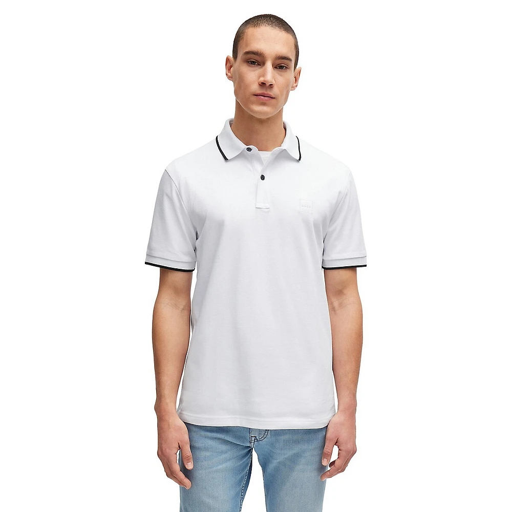 Slim-Fit Washed Stretch-Piqué Polo Shirt