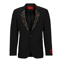 Slim-Fit Studded-Lapel Blazer