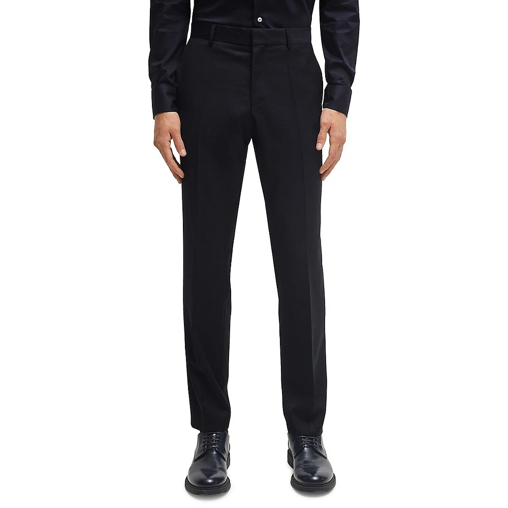 Slim-Fit Micro-Pattern Wool Suit