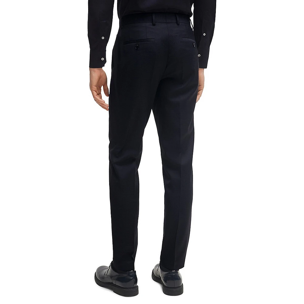 Slim-Fit Micro-Pattern Wool Suit