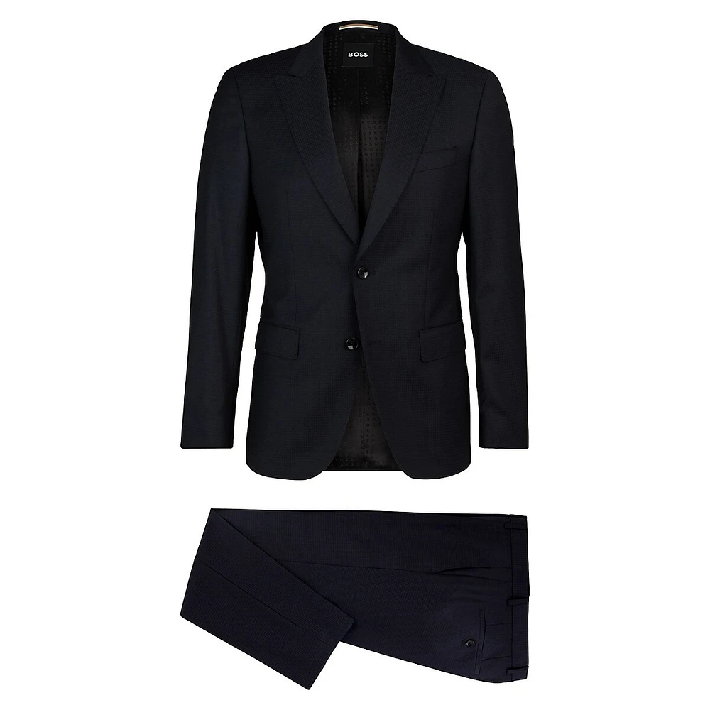 Slim-Fit Micro-Pattern Wool Suit