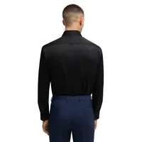 Slim-Fit Piped Stretch-Satin Dress Shirt