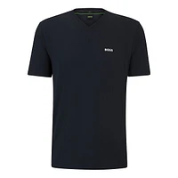 V-Neck T-Shirt With Contrast Logo