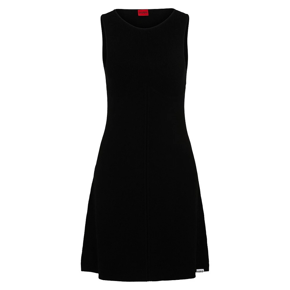 Fit-&-Flare Seamed Sleeveless Dress