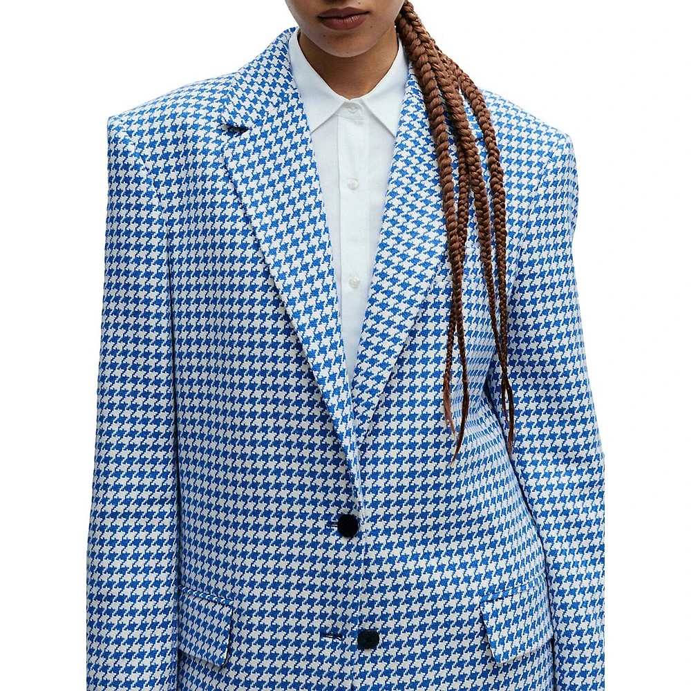 Oversized Houndstooth Blazer