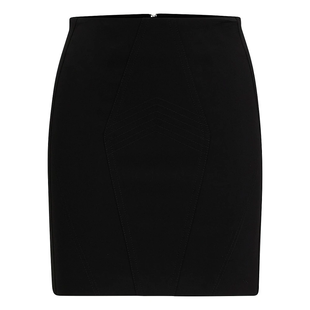 Super-Stretch Back-Zip Mini Skirt