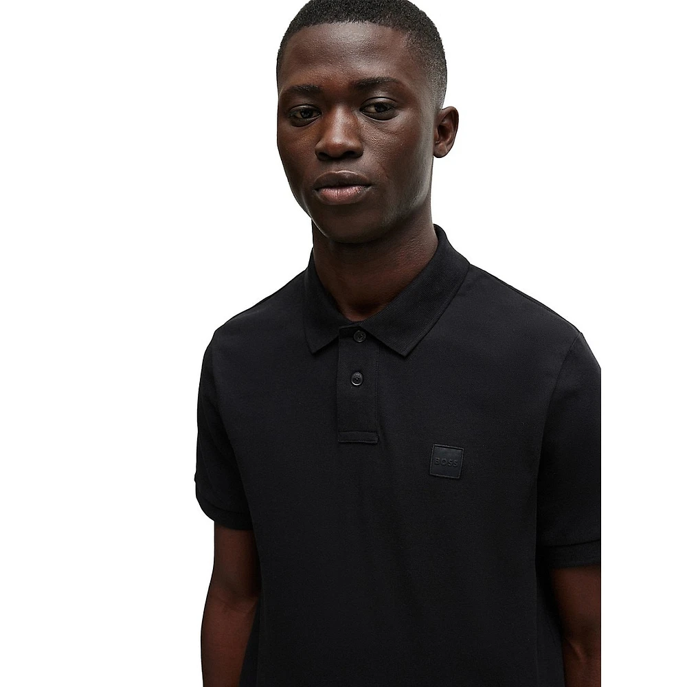 Slim-Fit Stretch-Cotton Polo Shirt With Logo Patch