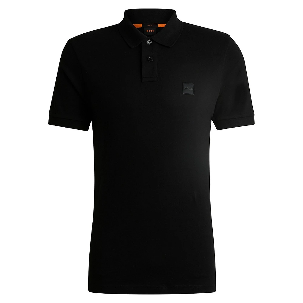 Slim-Fit Stretch-Cotton Polo Shirt With Logo Patch