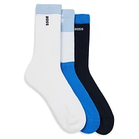 Men's 3-Pair IconicBlock Crew Socks Pack