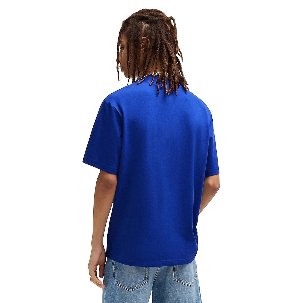 Blue Logo Patch Jersey T-Shirt