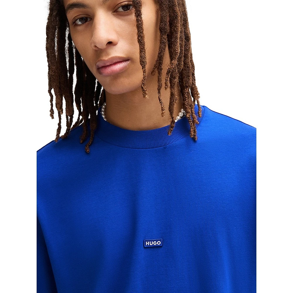 Blue Logo Patch Jersey T-Shirt