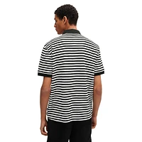 Striped Piqué-Knit Polo Shirt