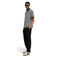 Striped Piqué-Knit Polo Shirt