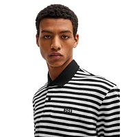 Striped Piqué-Knit Polo Shirt