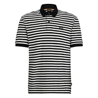 Striped Piqué-Knit Polo Shirt