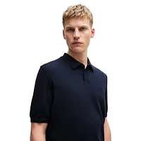 Organic Cotton-Blend Short-Sleeve Polo Sweater