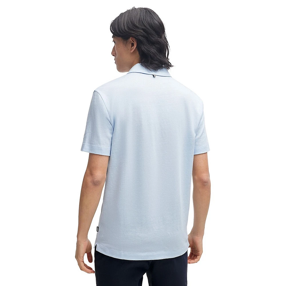 Regular-Fit Cotton-Linen Polo Shirt