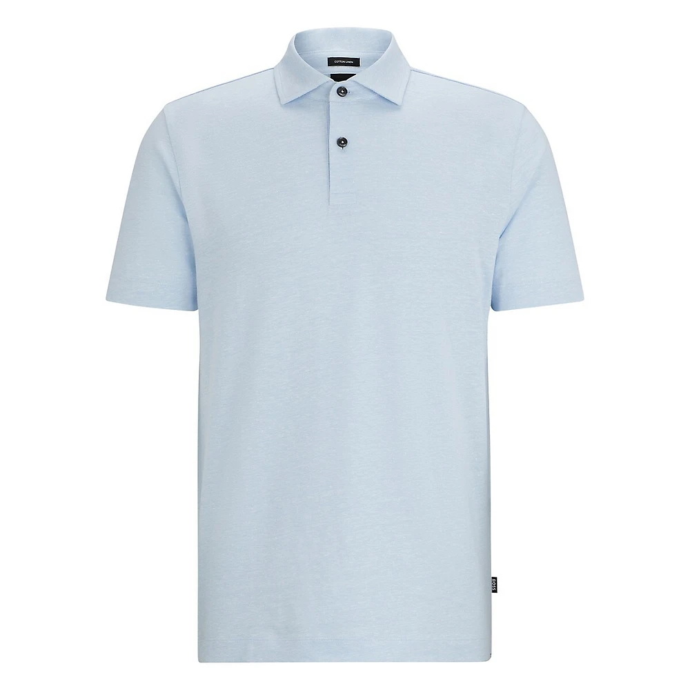 Regular-Fit Cotton-Linen Polo Shirt